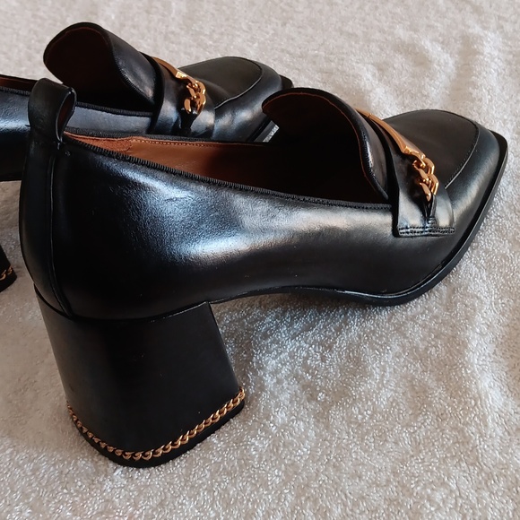 Tory Burch Leather Heeled Loafers - Picture 8 of 16